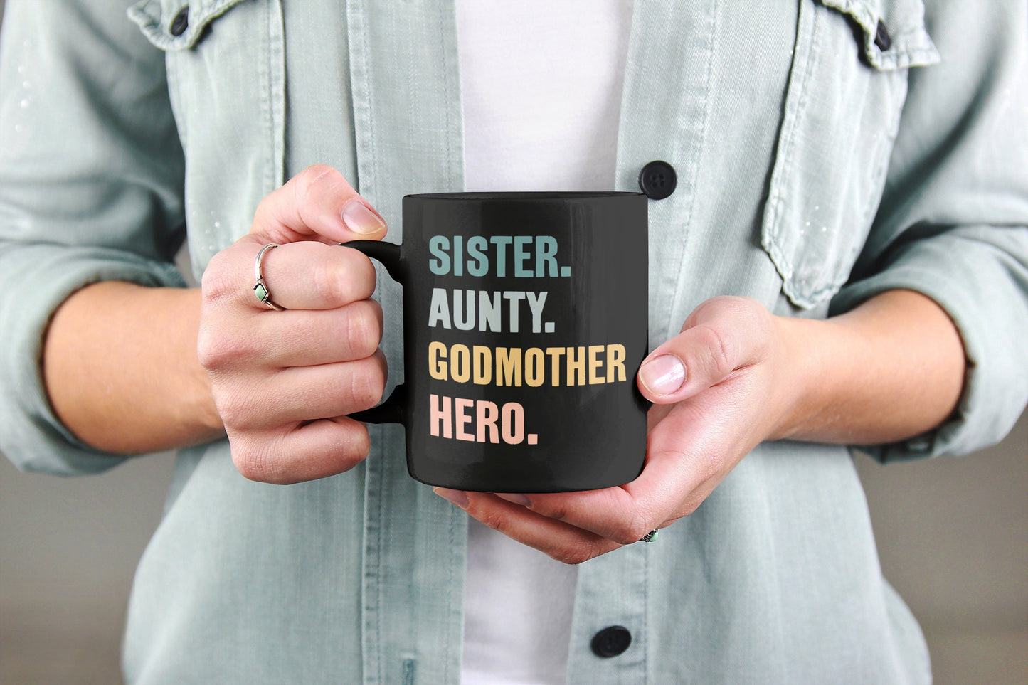 Sister Aunty Godmother Hero Mug, Godmother Gift for Sister Aunt, Godmother Present, God Mother Cup, Gift for Godmother, Auntie Godmother